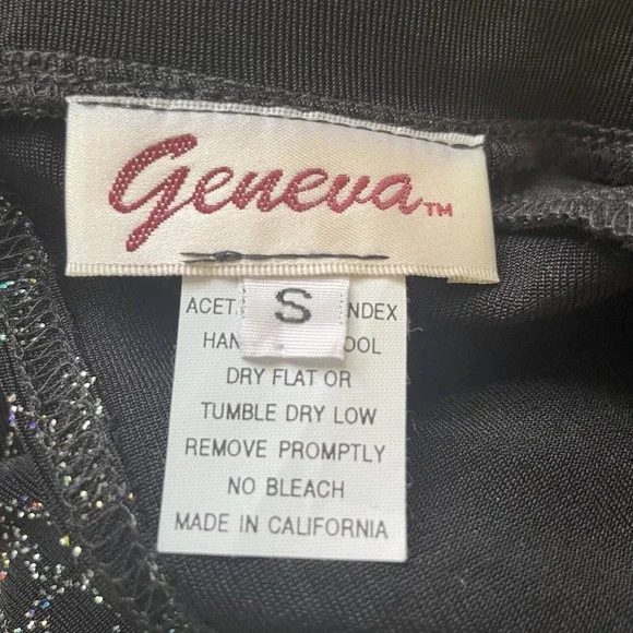 Vintage Geneva Sleeveless Glitter Top Stretch High Slit Mandarin Collar Small - Picture 15 of 16